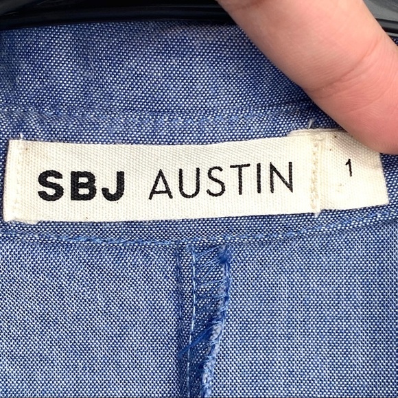 SBJ Austin Women's Chambray Flare Hemline Top - 1 - Picture 3 of 5